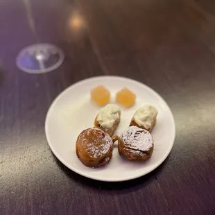 a plate of pastries on a table