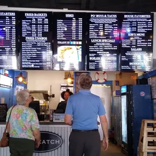 Menu as you walk in.