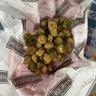 Fried okra- light and delicious