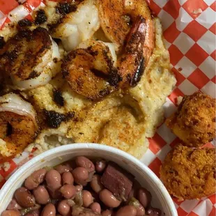 Shrimp &amp; Grits, Red beans &amp; rice