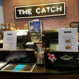 sushi and sashimi, interior