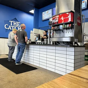 Step up to the counter to place your order.