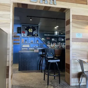 The hidden bar area.