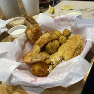 Shrimp and Catfish Combo with Okra