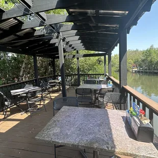 Back patio dining area