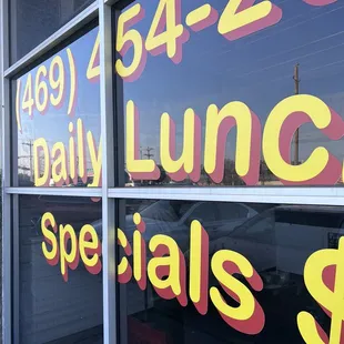 Lunch special from $7.00 and up