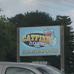 a sign for the restaurant