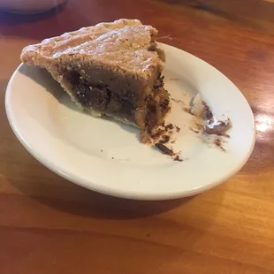a piece of pie on a plate
