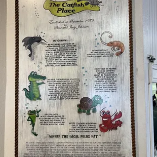 a sign with information about the fish