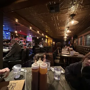Corner table looking at the bar