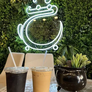 Cold brew and Vanilla Latte