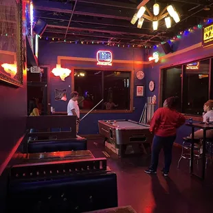 a pool table and billiards