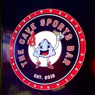 The Cave signage inside
