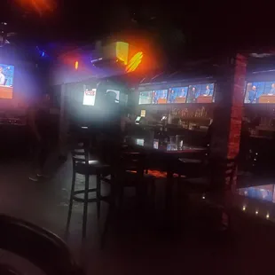 the bar and televisions