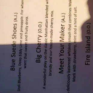 menu