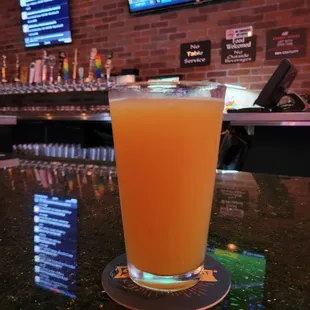 a glass of orange juice