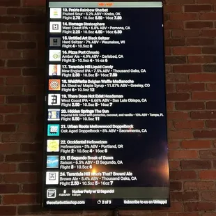 Beer Menu on Tap February 2024