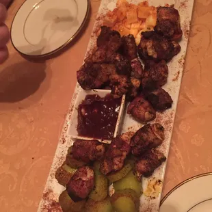 Bacon wrapped chicken bites