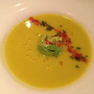 Yellow watermelon gazpacho