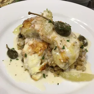 Monkfish lemon caper