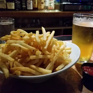 PBR and rosemary fries: ten bucks total.