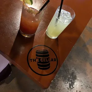 Bloody Mary and a honeysuckle brunch cocktail