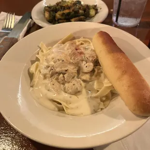 Chicken Alfredo with Brussels sprouts
