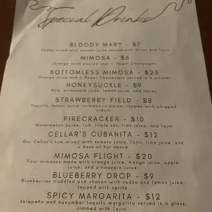 Brunch Menu