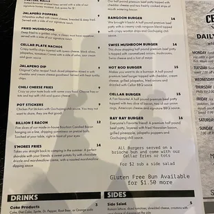 the menu