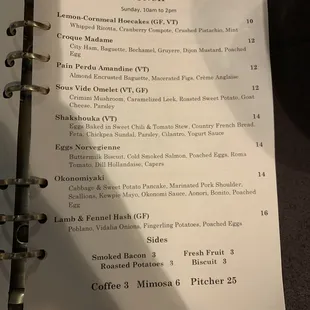 menu