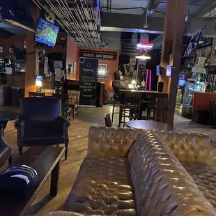 the interior of a pub