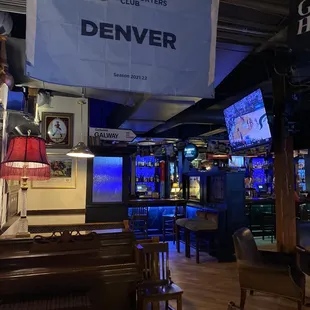 the interior of a pub