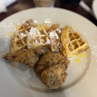 3pic. Chicken and Waffles Breakfast