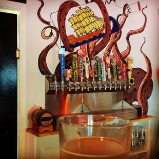 Tasty tentacle art, tastier craft beer on tap!