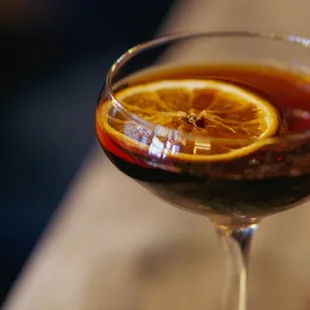 a drink in a coupe glass