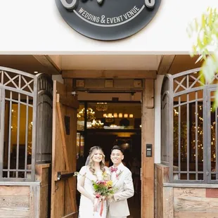 Bride &amp; Groom at entrance