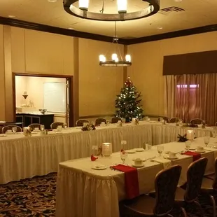 The Club Room festively decorated for our company Christmas party