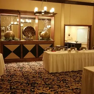 The Club Room with the alcove for hors d'oeuvres and champagne punch