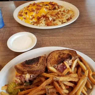 Mass confusion plate and the Reuben sandwich.