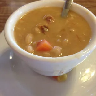 Navy bean soup is excellent