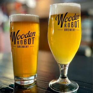 two glasses of beer
