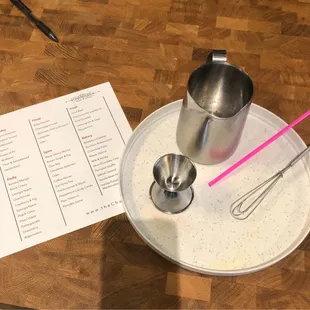 My menu of essential oils and candle making set up.