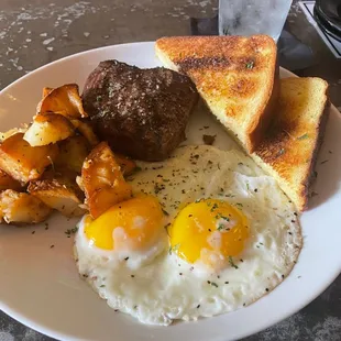Steak and eggs
