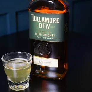 Shamrock Green Tea with Tullamore Dew Irish Whiskey, Peach Schnapps, Sweet n Sour, and Sprite.