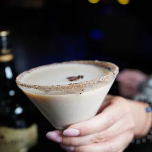 Espresso Martini with J.F. Haden&apos;s espresso liquor, Stoli Vanila, and Carolans Irish cream
