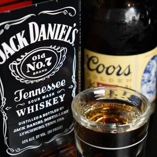The original Boiler Maker with Jack Daniels and Coors Banquet. The perfect shot and beer combination.