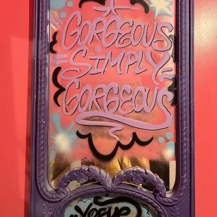 Body positive message in womens bathroom