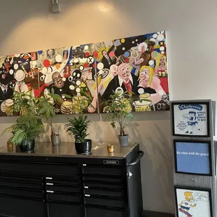 a large painting on the wall
