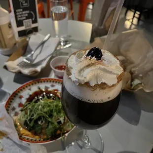Spanish coffee + some small plates