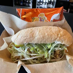 Phenomenally crunchy oyster Poboy.